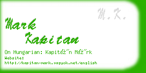 mark kapitan business card